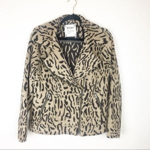 Dylan by True Grit wool cheetah Moto jacket